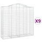 vidaXL Cesti Gabbioni ad Arco 9 pz 200x50x180/200 cm Ferro Zincato vidaXL Cesti Gabbioni ad Arco 9 pz 200x50x180/200 cm Ferro Zincato