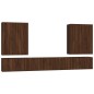Set Mobili Porta TV 7 pz Rovere Marrone in Legno Multistrato Set Mobili Porta TV 7 pz Rovere Marrone in Legno Multistrato