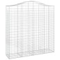 vidaXL Cesti Gabbioni ad Arco 2 pz 200x50x200/220 cm Ferro Zincato
