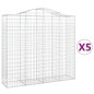vidaXL Cesti Gabbioni ad Arco 5 pz 200x50x180/200 cm Ferro Zincato vidaXL Cesti Gabbioni ad Arco 5 pz 200x50x180/200 cm Ferro Zincato