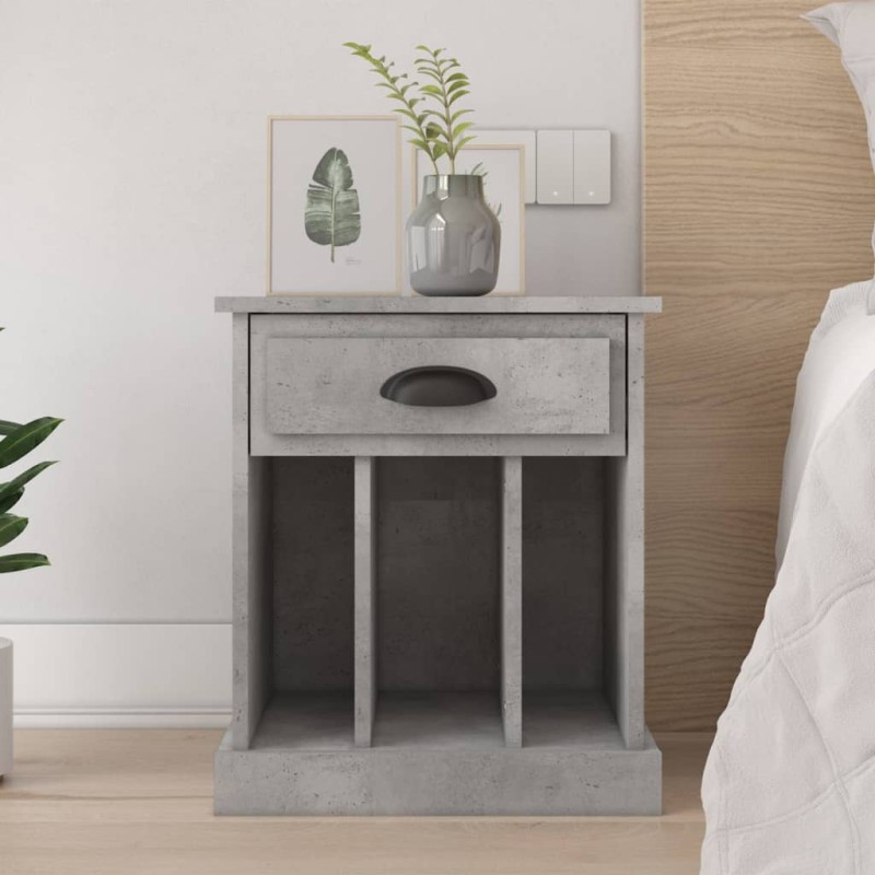 vidaXL Comodino Grigio Cemento 43x36x50 cm vidaXL Comodino Grigio Cemento 43x36x50 cm