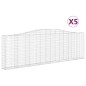 vidaXL Cesti Gabbioni ad Arco 5 pz 400x30x120/140 cm Ferro Zincato