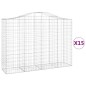 vidaXL Cesti Gabbioni ad Arco 15 pz 200x50x140/160 cm Ferro Zincato vidaXL Cesti Gabbioni ad Arco 15 pz 200x50x140/160 cm Ferro Zincato