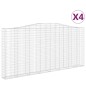 vidaXL Cesti Gabbioni ad Arco 4 pz 400x30x180/200 cm Ferro Zincato