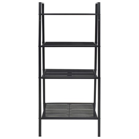 Libreria a Scala con 4 Ripiani in Metallo Nero
