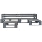 vidaXL Salotto da Giardino in Pallet con Cuscini Grigi 4 pz in Legno
