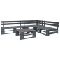 vidaXL Salotto da Giardino in Pallet con Cuscini Grigi 4 pz in Legno vidaXL Salotto da Giardino in Pallet con Cuscini Grigi 4 pz in Legno