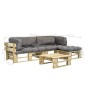 vidaXL Salotto da Giardino in Pallet con Cuscini Grigi 4 pz in Legno vidaXL Salotto da Giardino in Pallet con Cuscini Grigi 4 pz in Legno