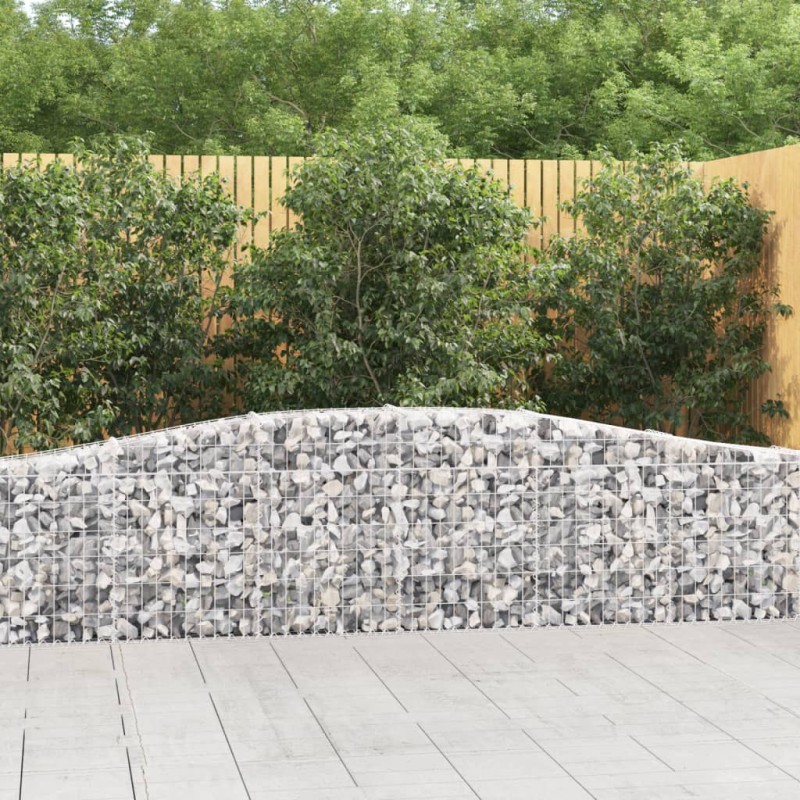 vidaXL Cesti Gabbioni ad Arco 6 pz 400x30x60/80 cm Ferro Zincato vidaXL Cesti Gabbioni ad Arco 6 pz 400x30x60/80 cm Ferro Zincato