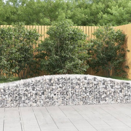 vidaXL Cesti Gabbioni ad Arco 7 pz 400x50x40/60 cm Ferro Zincato