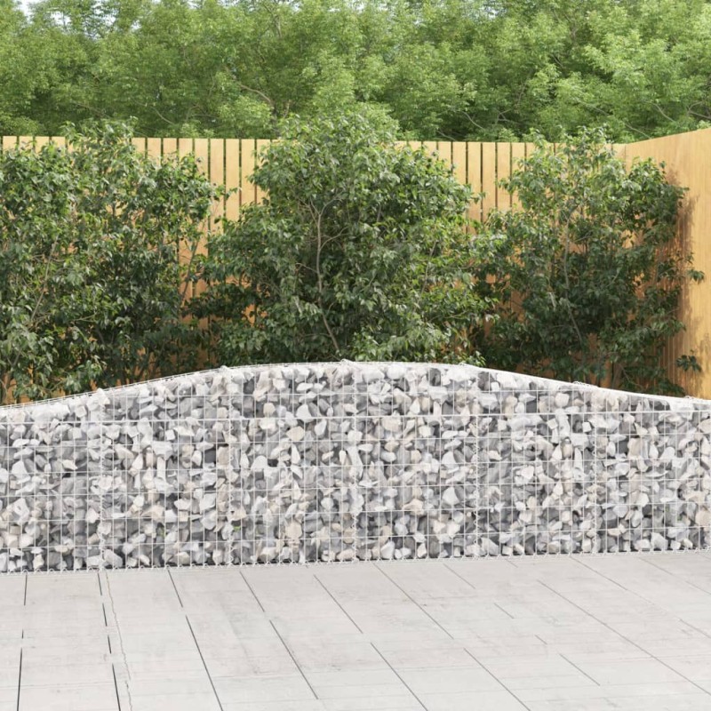 vidaXL Cesti Gabbioni ad Arco 8 pz 400x30x60/80 cm Ferro Zincato vidaXL Cesti Gabbioni ad Arco 8 pz 400x30x60/80 cm Ferro Zincato