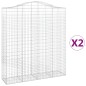 vidaXL Cesti Gabbioni ad Arco 2 pz 200x50x220/240 cm Ferro Zincato vidaXL Cesti Gabbioni ad Arco 2 pz 200x50x220/240 cm Ferro Zincato