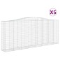 vidaXL Cesti Gabbioni ad Arco 5 pz 400x50x160/180 cm Ferro Zincato vidaXL Cesti Gabbioni ad Arco 5 pz 400x50x160/180 cm Ferro Zincato