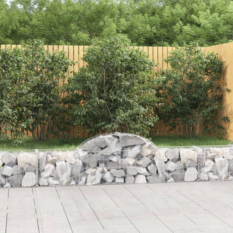 vidaXL Cesti Gabbioni ad Arco 5 pz 200x30x40/60 cm Ferro Zincato vidaXL Cesti Gabbioni ad Arco 5 pz 200x30x40/60 cm Ferro Zincato