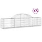 vidaXL Cesti Gabbioni ad Arco 5 pz 200x30x40/60 cm Ferro Zincato vidaXL Cesti Gabbioni ad Arco 5 pz 200x30x40/60 cm Ferro Zincato