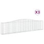 vidaXL Cesti Gabbioni ad Arco 3 pz 400x30x80/100 cm Ferro Zincato vidaXL Cesti Gabbioni ad Arco 3 pz 400x30x80/100 cm Ferro Zincato