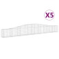 vidaXL Cesti Gabbioni ad Arco 5 pz 400x30x40/60 cm Ferro Zincato vidaXL Cesti Gabbioni ad Arco 5 pz 400x30x40/60 cm Ferro Zincato