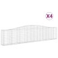 vidaXL Cesti Gabbioni ad Arco 4 pz 400x30x80/100 cm Ferro Zincato