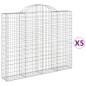 vidaXL Cesti Gabbioni ad Arco 5 pz 200x30x160/180 cm Ferro Zincato vidaXL Cesti Gabbioni ad Arco 5 pz 200x30x160/180 cm Ferro Zincato