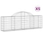 vidaXL Cesti Gabbioni ad Arco 5 pz 200x30x60/80 cm Ferro Zincato vidaXL Cesti Gabbioni ad Arco 5 pz 200x30x60/80 cm Ferro Zincato