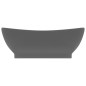 Lavabo Troppopieno Ovale Grigio Scuro Opaco 58,5x39cm Ceramica Lavabo Troppopieno Ovale Grigio Scuro Opaco 58,5x39cm Ceramica