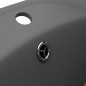 Lavabo Troppopieno Ovale Grigio Scuro Opaco 58,5x39cm Ceramica Lavabo Troppopieno Ovale Grigio Scuro Opaco 58,5x39cm Ceramica