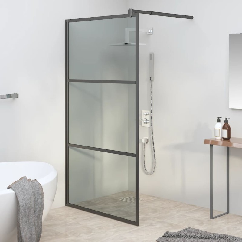 Parete Doccia Walk in 115x195 cm in Vetro Scuro ESG Nero Parete Doccia Walk in 115x195 cm in Vetro Scuro ESG Nero