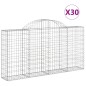 vidaXL Cesti Gabbioni ad Arco 30 pz 200x30x100/120 cm Ferro Zincato