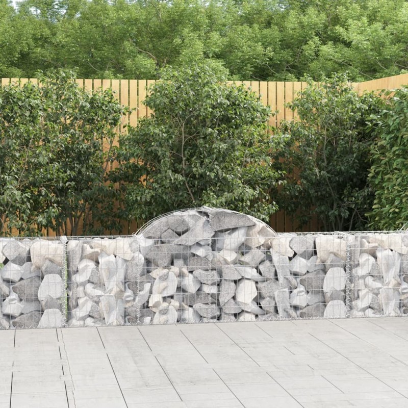 vidaXL Cesti Gabbioni ad Arco 6 pz 200x30x60/80 cm Ferro Zincato vidaXL Cesti Gabbioni ad Arco 6 pz 200x30x60/80 cm Ferro Zincato