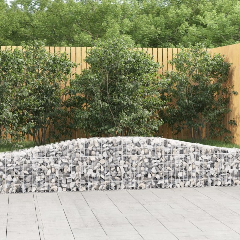 vidaXL Cesti Gabbioni ad Arco 8 pz 400x30x40/60 cm Ferro Zincato