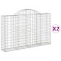 vidaXL Cesti Gabbioni ad Arco 2 pz 200x30x120/140 cm Ferro Zincato vidaXL Cesti Gabbioni ad Arco 2 pz 200x30x120/140 cm Ferro Zincato