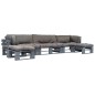 vidaXL Salotto da Giardino in Pallet con Cuscini Grigi 6 pz in Legno