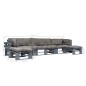 vidaXL Salotto da Giardino in Pallet con Cuscini Grigi 6 pz in Legno