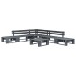 vidaXL Salotto da Giardino in Pallet con Cuscini Grigi 6 pz in Legno vidaXL Salotto da Giardino in Pallet con Cuscini Grigi 6 pz in Legno