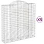 vidaXL Cesti Gabbioni ad Arco 5 pz 200x50x200/220 cm Ferro Zincato vidaXL Cesti Gabbioni ad Arco 5 pz 200x50x200/220 cm Ferro Zincato
