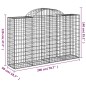 vidaXL Cesti Gabbioni ad Arco 2 pz 200x50x120/140 cm Ferro Zincato vidaXL Cesti Gabbioni ad Arco 2 pz 200x50x120/140 cm Ferro Zincato