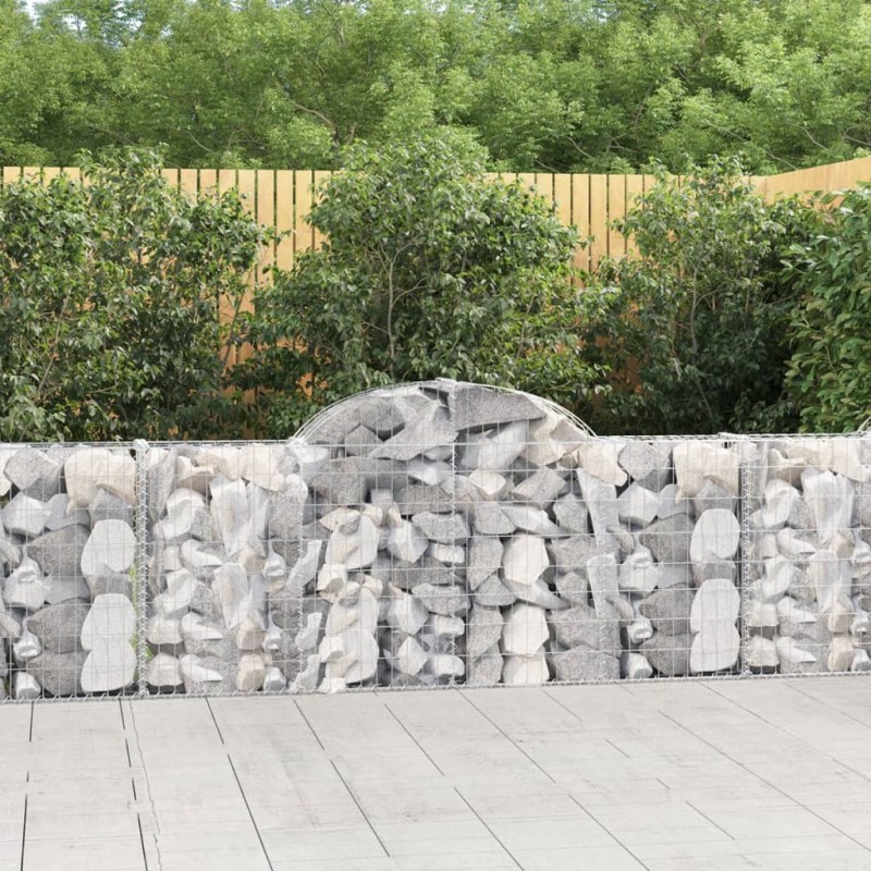 vidaXL Cesti Gabbioni ad Arco 11 pz 200x30x80/100 cm Ferro Zincato vidaXL Cesti Gabbioni ad Arco 11 pz 200x30x80/100 cm Ferro Zincato