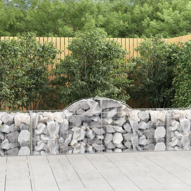 vidaXL Cesti Gabbioni ad Arco 14 pz 200x50x60/80 cm Ferro Zincato vidaXL Cesti Gabbioni ad Arco 14 pz 200x50x60/80 cm Ferro Zincato