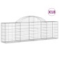 vidaXL Cesti Gabbioni ad Arco 18 pz 200x30x60/80 cm Ferro Zincato vidaXL Cesti Gabbioni ad Arco 18 pz 200x30x60/80 cm Ferro Zincato