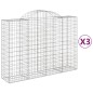 vidaXL Cesti Gabbioni ad Arco 3 pz 200x50x140/160 cm Ferro Zincato vidaXL Cesti Gabbioni ad Arco 3 pz 200x50x140/160 cm Ferro Zincato