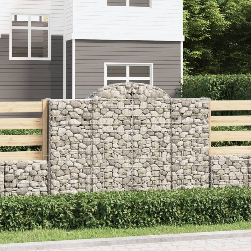 vidaXL Cesti Gabbioni ad Arco 18 pz 200x50x140/160 cm Ferro Zincato vidaXL Cesti Gabbioni ad Arco 18 pz 200x50x140/160 cm Ferro Zincato