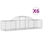 vidaXL Cesti Gabbioni ad Arco 6 pz 200x50x40/60 cm Ferro Zincato vidaXL Cesti Gabbioni ad Arco 6 pz 200x50x40/60 cm Ferro Zincato