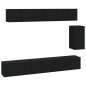 vidaXL Set Mobili Porta TV 6 pz Nero in Legno Multistrato vidaXL Set Mobili Porta TV 6 pz Nero in Legno Multistrato