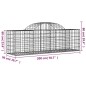 vidaXL Cesti Gabbioni ad Arco 6 pz 200x50x60/80 cm Ferro Zincato