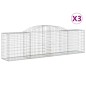 vidaXL Cesti Gabbioni ad Arco 3 pz 300x50x80/100 cm Ferro Zincato vidaXL Cesti Gabbioni ad Arco 3 pz 300x50x80/100 cm Ferro Zincato