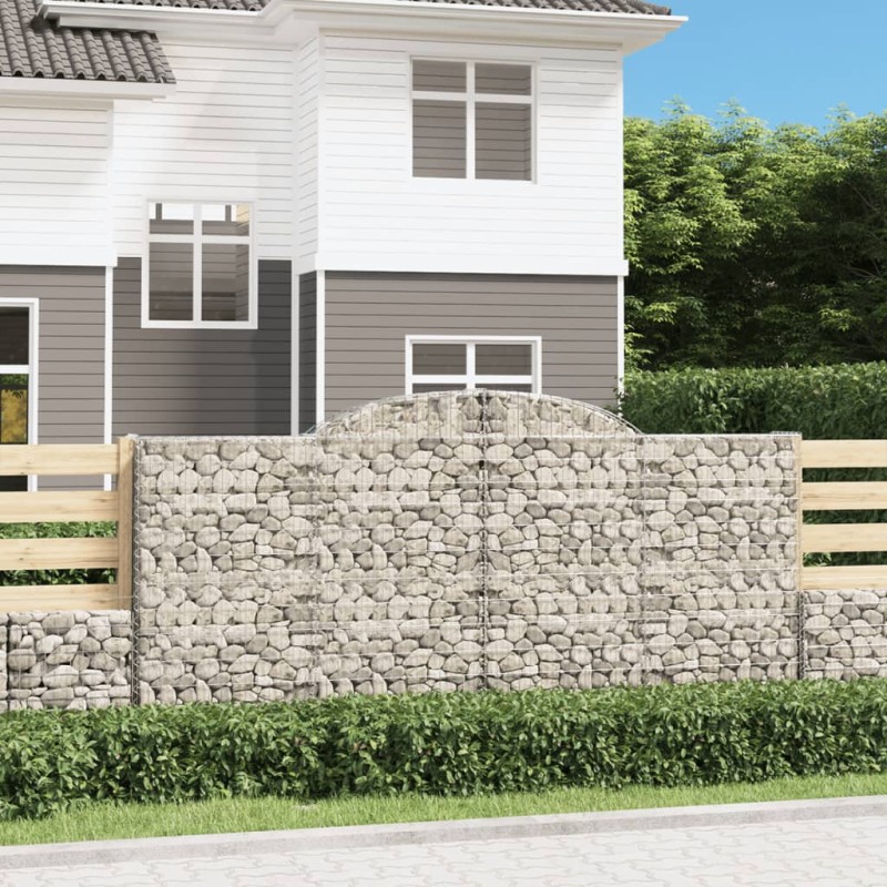 vidaXL Cesti Gabbioni ad Arco 2 pz 300x30x140/160 cm Ferro Zincato vidaXL Cesti Gabbioni ad Arco 2 pz 300x30x140/160 cm Ferro Zincato