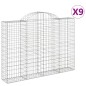 vidaXL Cesti Gabbioni ad Arco 9 pz 200x30x140/160 cm Ferro Zincato vidaXL Cesti Gabbioni ad Arco 9 pz 200x30x140/160 cm Ferro Zincato