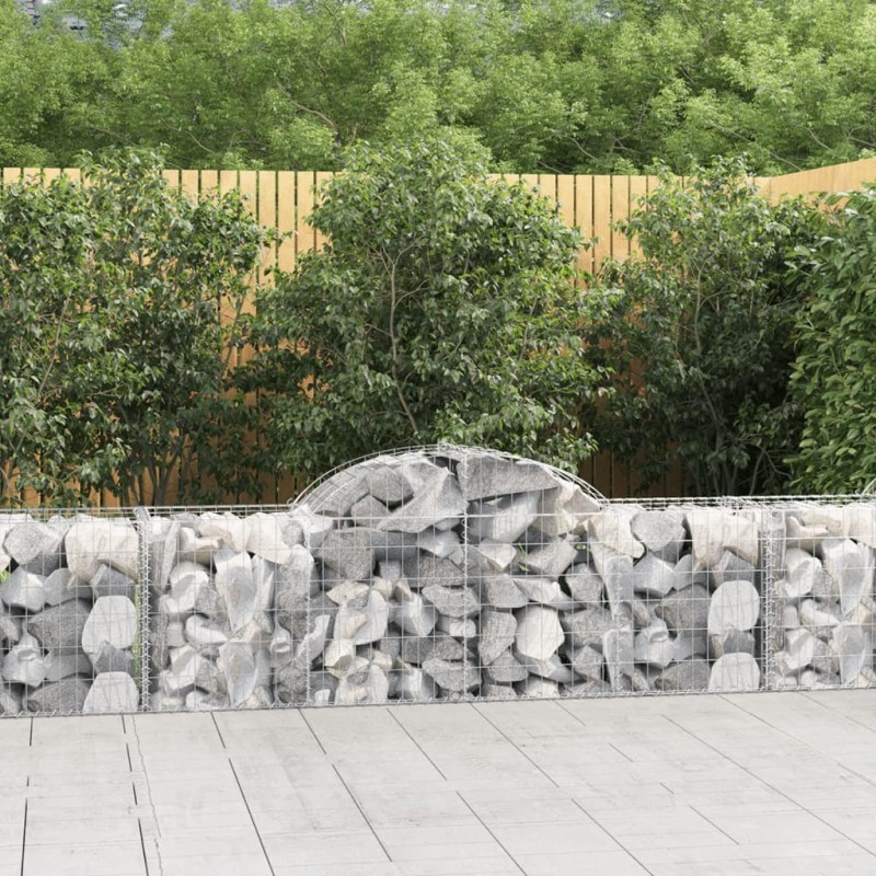 vidaXL Cesti Gabbioni ad Arco 40 pz 200x50x60/80 cm Ferro Zincato vidaXL Cesti Gabbioni ad Arco 40 pz 200x50x60/80 cm Ferro Zincato