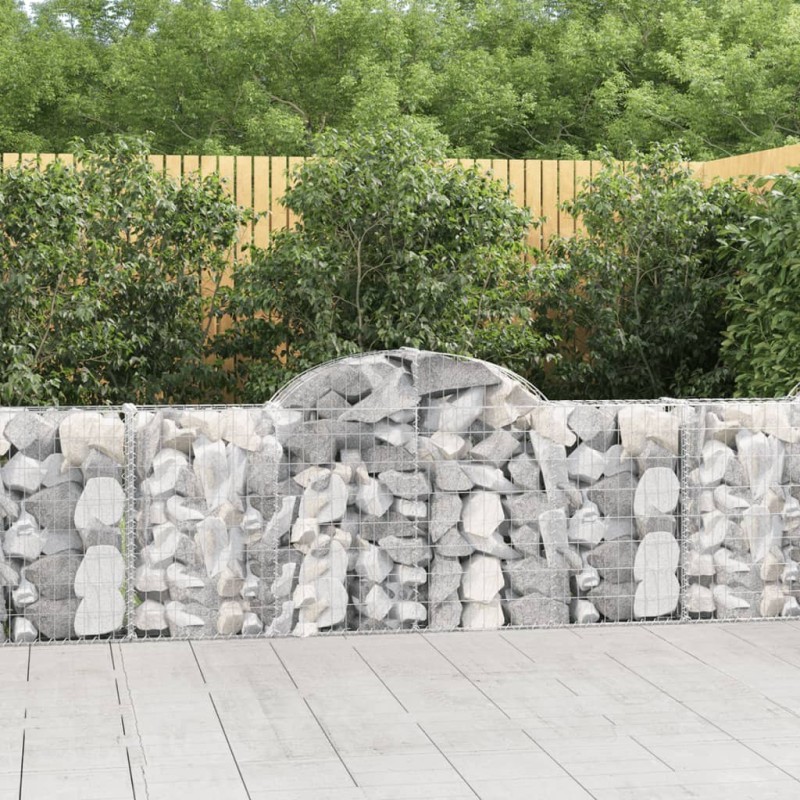 vidaXL Cesti Gabbioni ad Arco 30 pz 200x30x80/100 cm Ferro Zincato vidaXL Cesti Gabbioni ad Arco 30 pz 200x30x80/100 cm Ferro Zincato