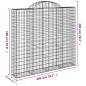 vidaXL Cesti Gabbioni ad Arco 12 pz 200x50x180/200 cm Ferro Zincato